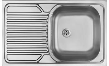 Zlewozmywak stalowy 1-komorowy z ociekaczem - nakładany Tango