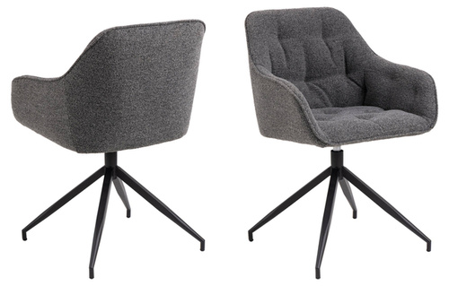 Actona Krzesło Z Podłokietnikiem Brooke Antracyt