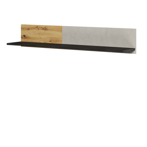 QUBIC QB-09 - Półka Wisząca Dąb Artisan/Stal/Silk Flou