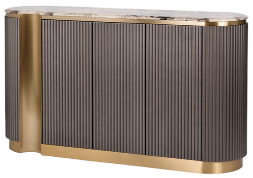 Stilig ST917 Komoda 158 cm ciemny grafit złote akcenty