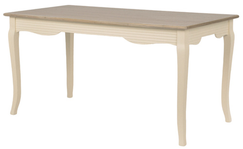 Pesaro 026 Stół 160 x 80 zdobiony prowansalski kremowy beżowy przecierany blat drewno/mdf