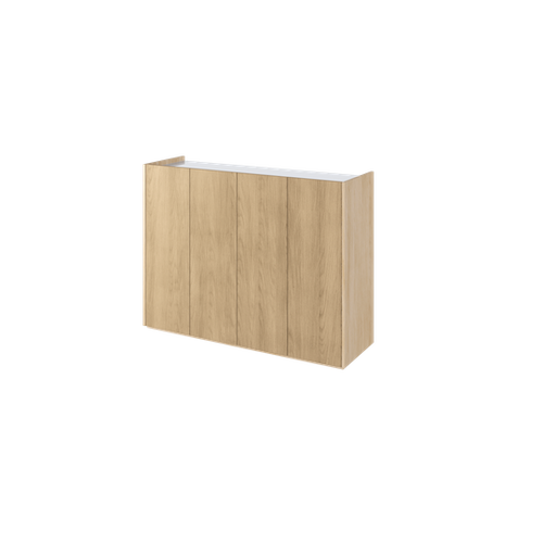 EASY EA-02 - Komoda 4-drzwiowa z Oświetleniem LED Dąb Scandi/Biały Połysk
