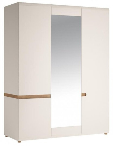 Linate TYP 22A - Szafa 3-drzwiowa Biała/Dąb Truflowy