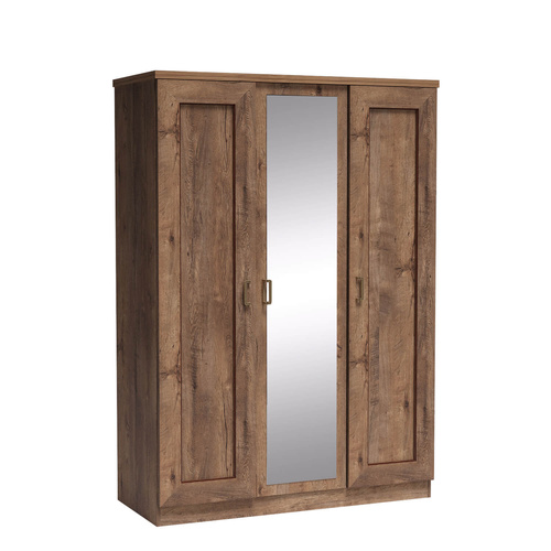 TADEUSZ-15 - Szafa 3-drzwiowa z Lustrem Dąb Lefkas