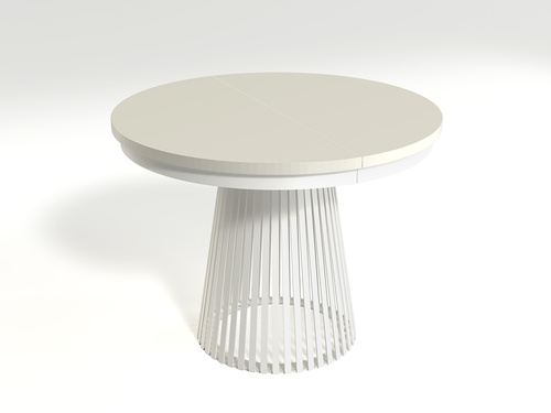 GARDA - Stół Okrągły Rozkładany Cashmere Biały Mat