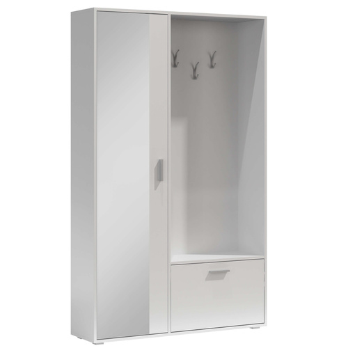 BIS - Garderoba 2-drzwiowa z Lustrem Biel Alpejska