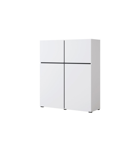 Cross – Komoda Wysoka 4-drzwiowa Biały Czarny Mat