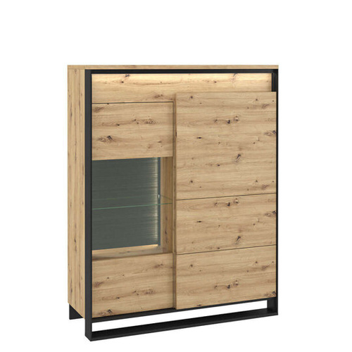 QUANT QA-06 - Szafka 1D1W Z Oświetleniem Dąb Artisan/Czarna