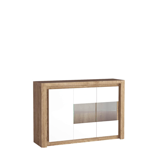 LIVINIO-3 - Komoda 3-drzwiowa Ribbeck Biały Połysk