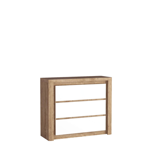 LIVINIO-6 - Komoda 3 Szuflady Ribbeck Biały Połysk