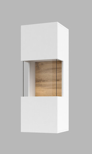 Ava Witryna Wisząca 1-drzwiowa Biały Mat/Dąb Wotan
