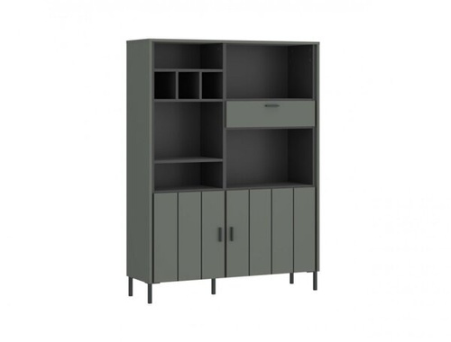 Shirley SHIR01 – Regał 2D1S Szarozielony/Antracyt/Nadruk