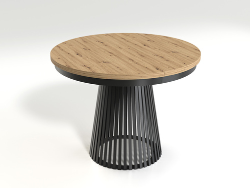 GARDA - Stół Okrągły Rozkładany Artisan Czarny Mat