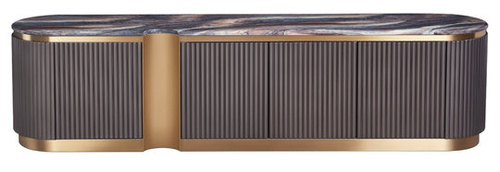 Stilig ST916 Komoda RTV 200 cm ciemny grafit złote akcenty