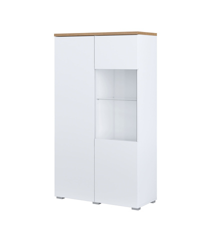 Modo - Witryna 2D Biały Mat Dąb Mauvella