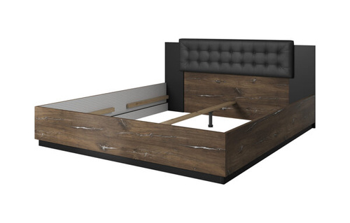 Sigma Łóżko 160 cm Dąb Flagstaff / Czarny Mat