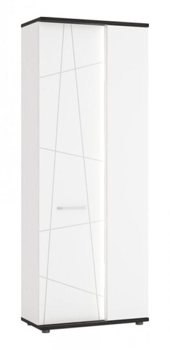 Venezia VENS01R - Bieliźniarka Prawostronna 2-drzwiowa Biała/Dąb Vicenza Czarna