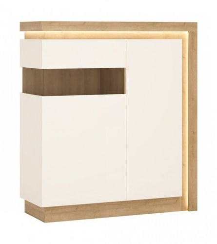 Lyon LYOV04L - Witryna Lewostronna 2-drzwiowa Dąb Riviera Jasna/Biała