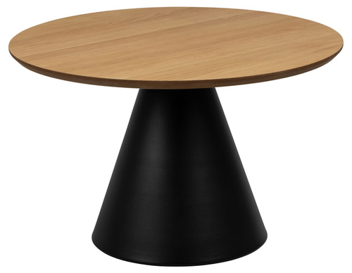 Actona Stolik Kawowy Okragły Soli Dąb Olejowany Czarny Mat