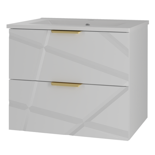 RADOM-07 - Szafka z Umywalką 2S 60cm Biały Mat Zestaw-1