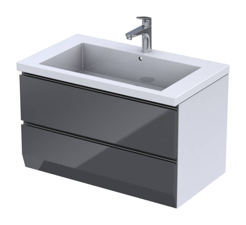 Oristo Szafka z umywalką 85 cm BRYLANT grafitowa