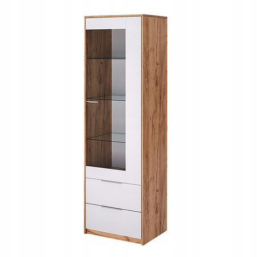 Asti AS-111-WB - Witryna 1D2S Dąb Craft Biały Połysk