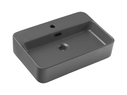 Umywalka Nablatowa Ceramiczna TRUST 2 MATT DARK GREY E-6282 Ciemny Szary Mat
