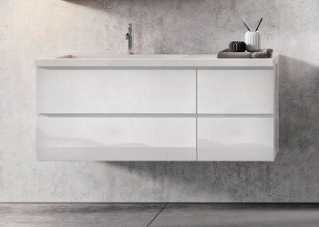 Oristo Szafki z umywalką 125 cm BRYLANT białe L