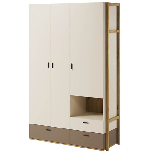 LENNY LY-01 - Szafa 3D3S Dąb Artisan/Beż/Truflowa