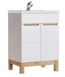 Szafka z umywalką 60 cm Bali Biały połysk