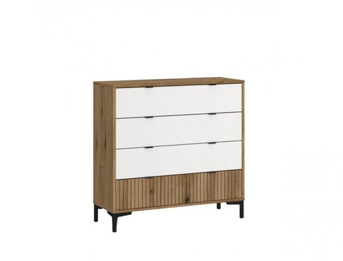 Ricko RIKK03 - Komoda 4S Biała/Dąb Coast Evoke