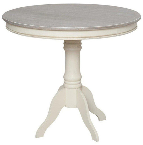 Rimini 116 Stół okrągły prowansalski kremowy beżowy blat drewno/mdf