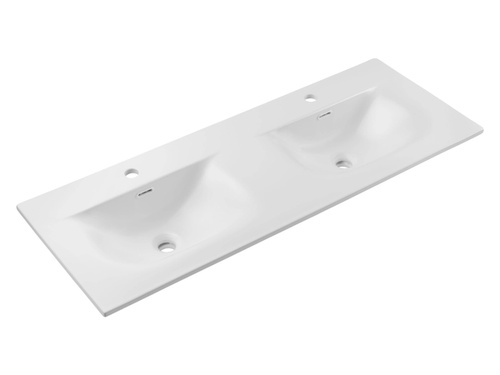 Umywalka Meblowa Ceramiczna 120 cm Dwukomorowa SKY 1 120D MATT WHITE E-8099-120D Biały Mat