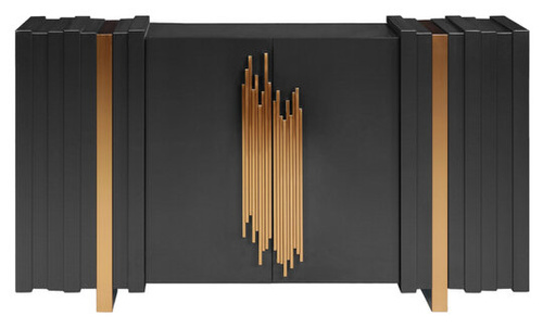 Stilig ST023B Komoda 160 cm czarna złote akcenty