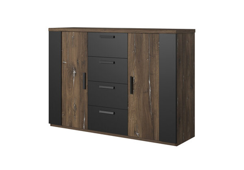 Sigma Komoda 2D4S Dąb Flagstaff / Czarny Mat