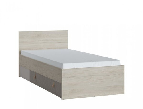 Denim DEIZ01 - Łóżko 90 1S Orzech Rockford Jasny/Cashmere/Caroline