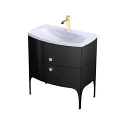 Oristo Szafka pod umywalkę 82 cm 2S LOUIS czarna połysk