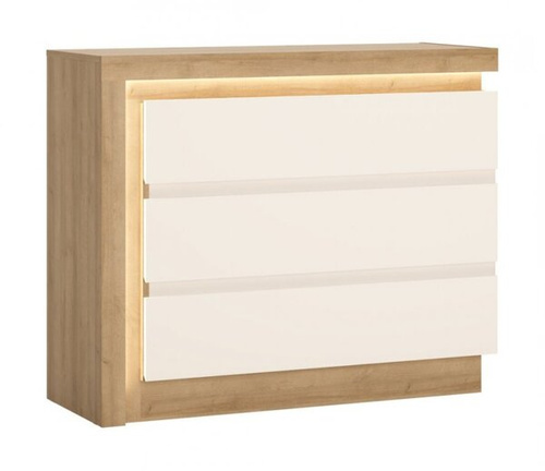 Lyon LYOK04 - Komoda 3S Dąb Riviera Jasna/Biała