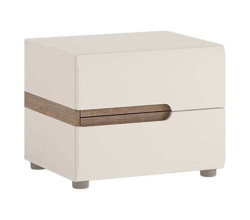 Linate TYP 96 - Szafka Nocna 2S Biała/Dąb Truflowy