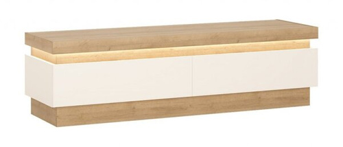 Lyon LYOF01 - Komoda RTV 2S Dąb Riviera Jasna/Biała