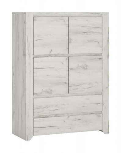 Angel TYP-33 - Komoda 4D-2S Dąb White Craft