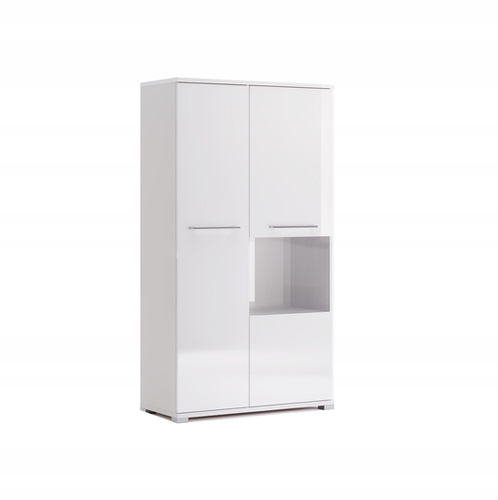 Family FM-112-WB - Regał 2-drzwiowy Biały Mat Biały Połysk