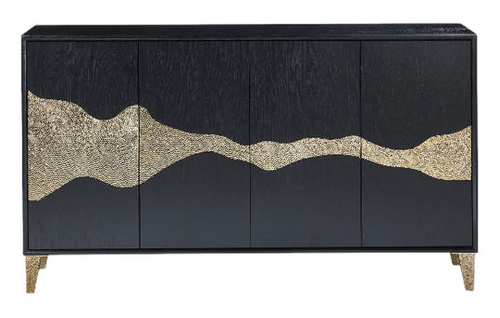 Stilig ST374 Komoda 150 cm czarna złote akcenty