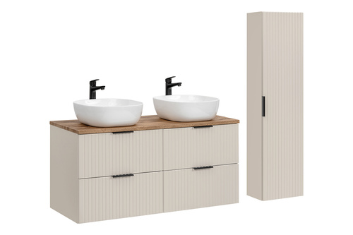 Zestaw z blatem oak i umywalkami Smile 120 cm Adel Cashmere