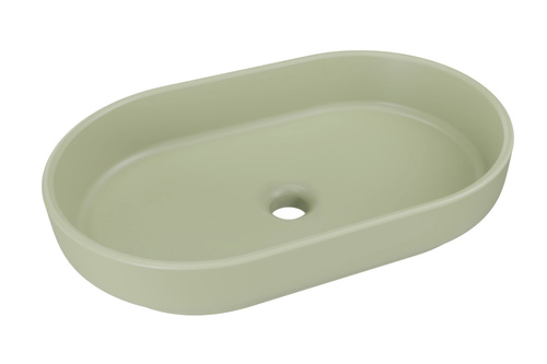 Umywalka Nablatowa Ceramiczna RIVER 2 OLIVE GREEN MATT UN 55 (E-6594) Zielony Mat 