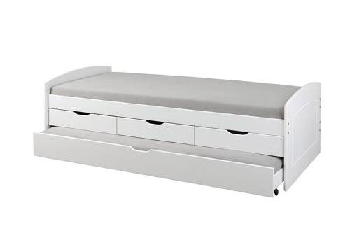 Łóżko RIEKA 90x200 drewniane białe