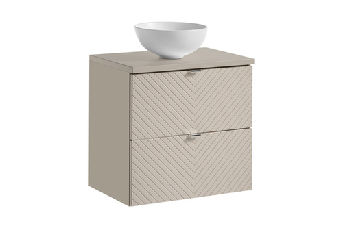 Zestaw Szafka z Umywalką i Blatem 2 Szuflady 60 cm Viva Cashmere