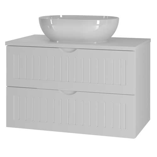 MONA-01 - Szafka z Umywalką i Blatem 2S 80cm Biały Mat Zestaw-2