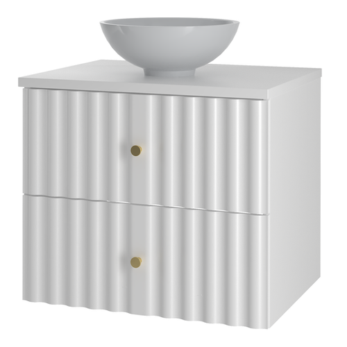 AQUA-02 - Szafka z Umywalką i Blatem 2S 60cm Biały Mat Zestaw-5