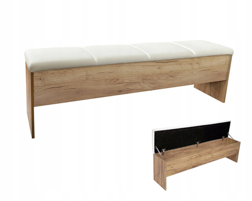 Asti AS-31-WB - Skrzynia Kufer Do Łóżka Tapicerowany Dąb Craft